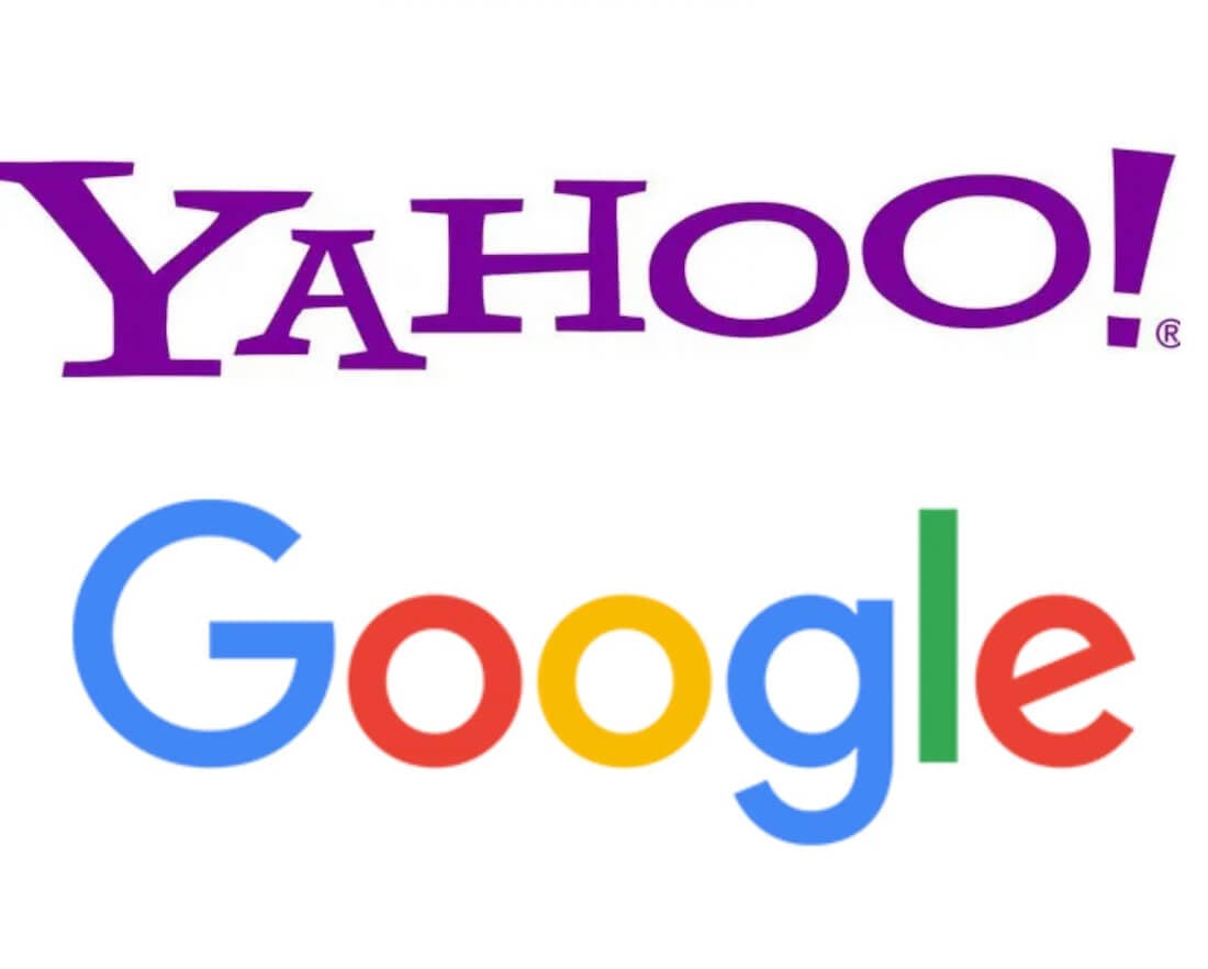 Yahoo and Google brand logos