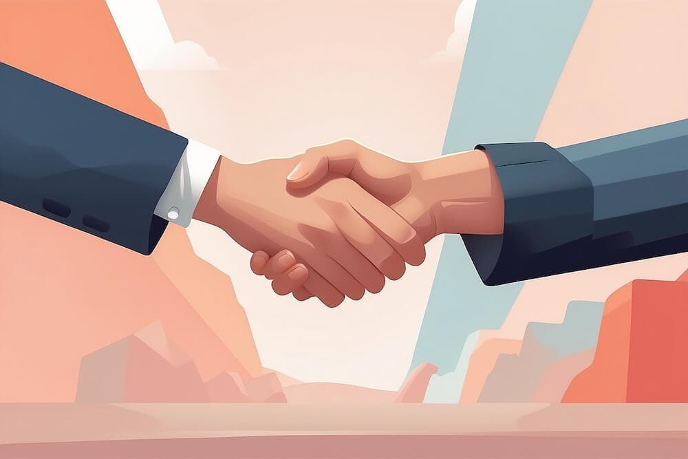 two entrepreneurs shaking hands