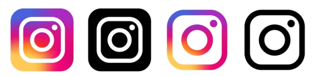 Different versions of the instagram logo