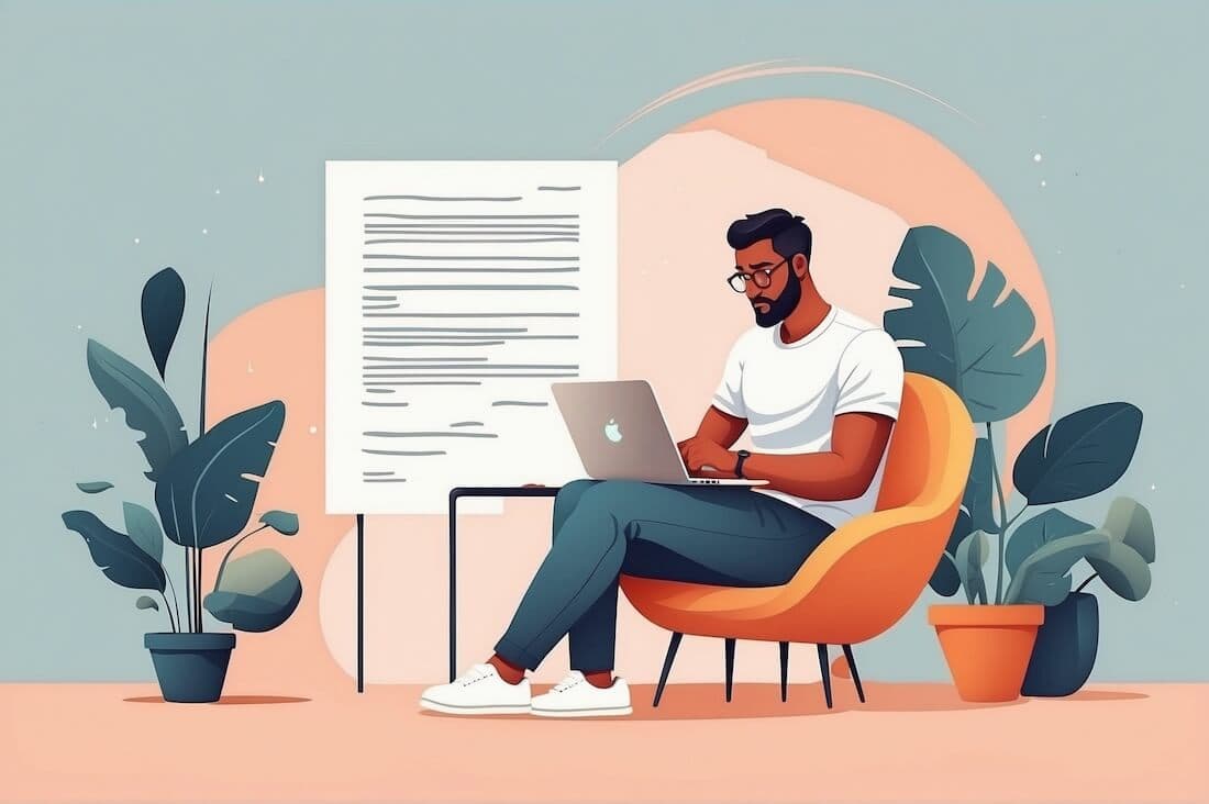 Entrepreneur completing an application process on a laptop