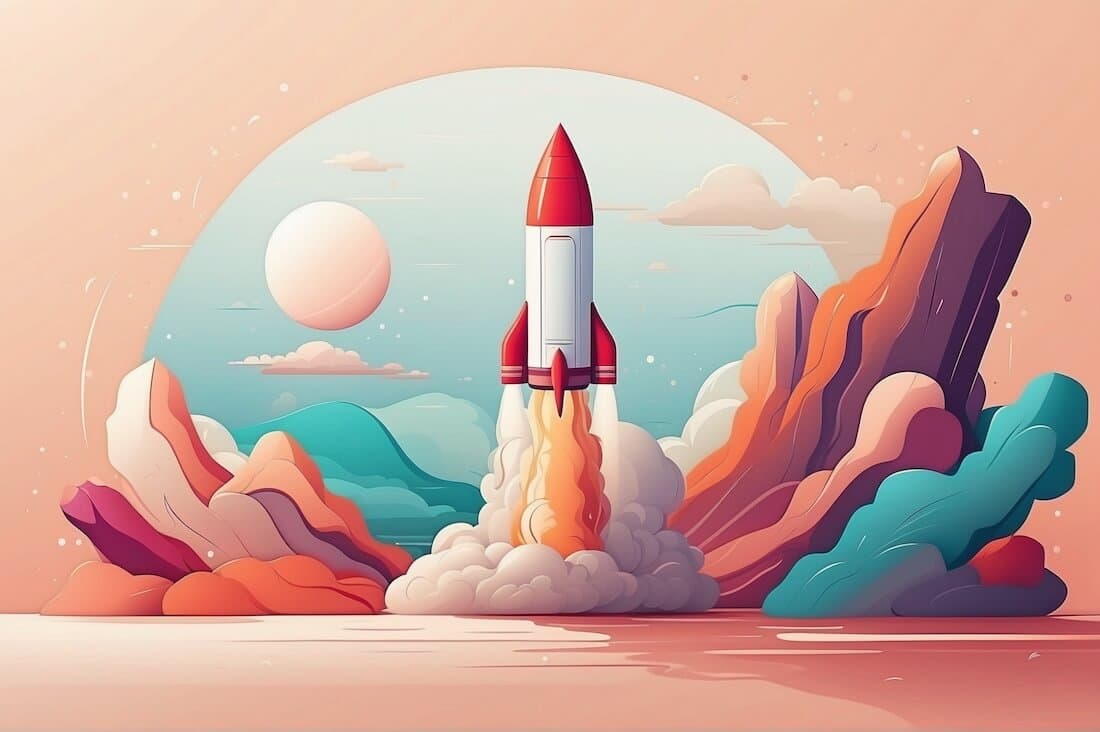 A Rocket taking off
