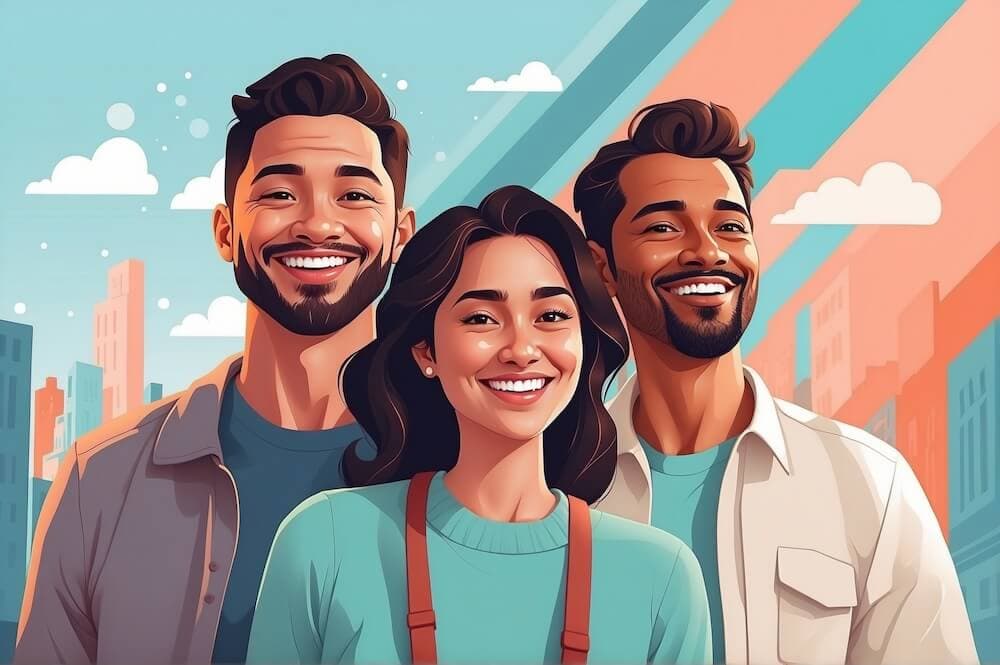 Three colleagues forming a robust startup team